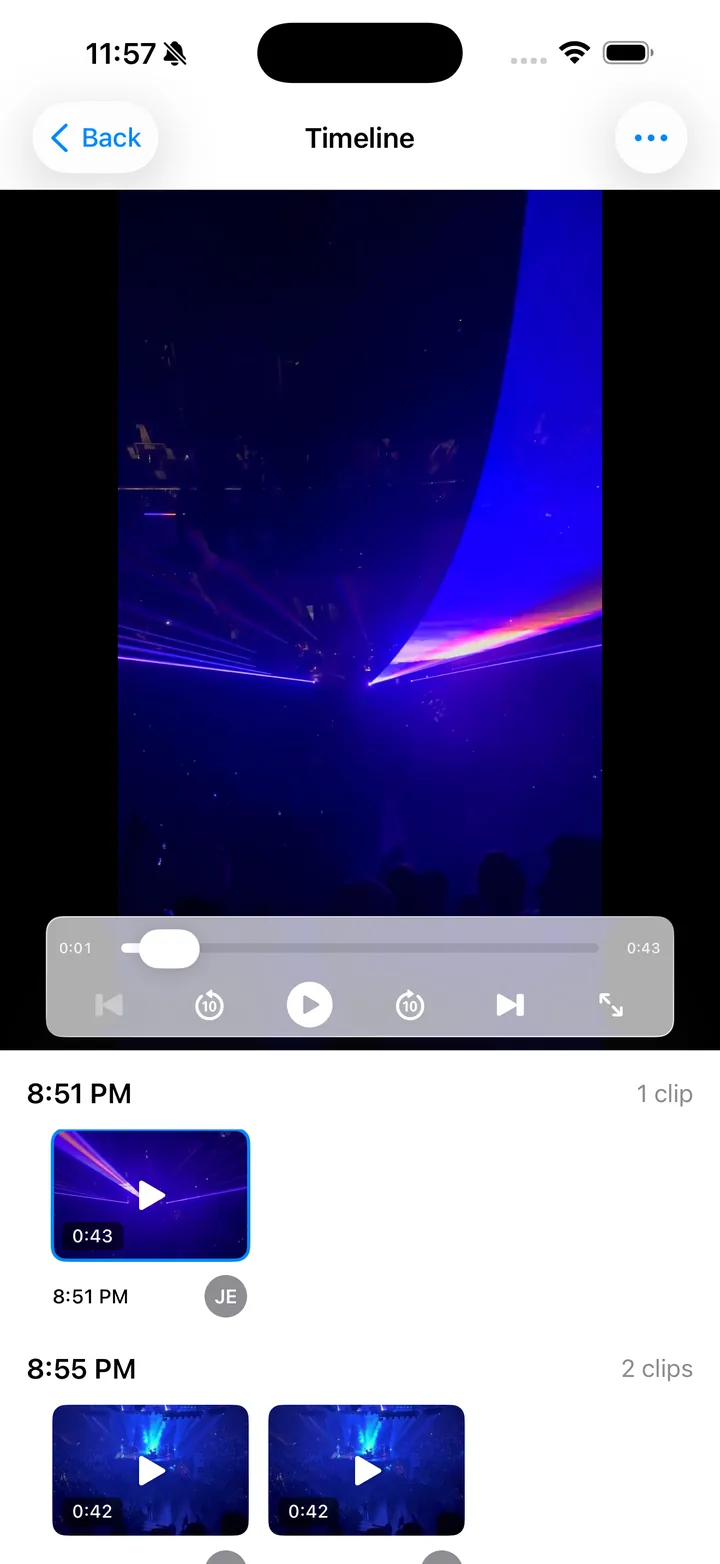 FanReel timeline playback